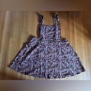 Cider Floral Overall-Style Corduroy Jumper, Size 4X